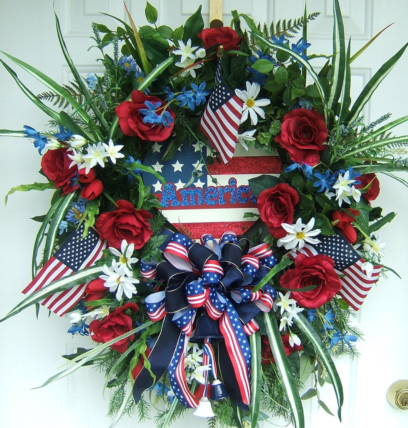 XL Patriotic wreath 4th of July wreath Floral wreath