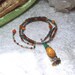Pina y Peridot - Pineapple Necklace in Lampwork Glass, Peridot, Malachite, Carnelian, etc