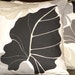 Two New Handmade Contemporary Cotton 16 inch Autumn Black Grey Leaf Funky Designer Retro Pillow covers, Pillow Cases, Cushion Covers,Pillow