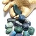 Sea Glass BlueStone -Leland Beach Stones - Slag Rocks - focal jewelry beads - UNdrilled - "Blue Blizzard" by StoneMe