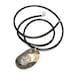 Silver and Stone Jewelry - Beach Pebble Necklace - Natural Organic Bead with Black Cord "Vulcan" by StoneMe