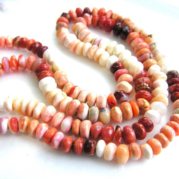 Mexican Fire Opal Organic Smooth Rondelle Beads by UncommonBeads