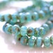 Turquoise Picasso 6x4mm Czech Glass Rondelle Beads 25