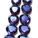 Large Deep Amethyst Purple Faceted Heart Crystal Beads 2