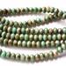 Turquoise and Brown 5mm Faceted Rondelle Czech Glass Beads 50