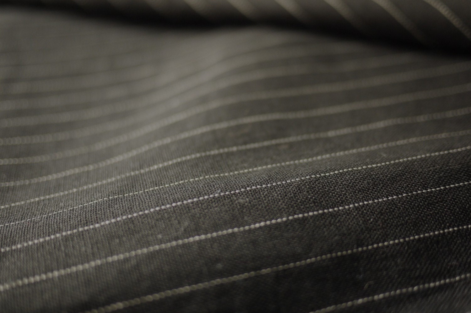 Black Striped Cotton Linen Last Piece