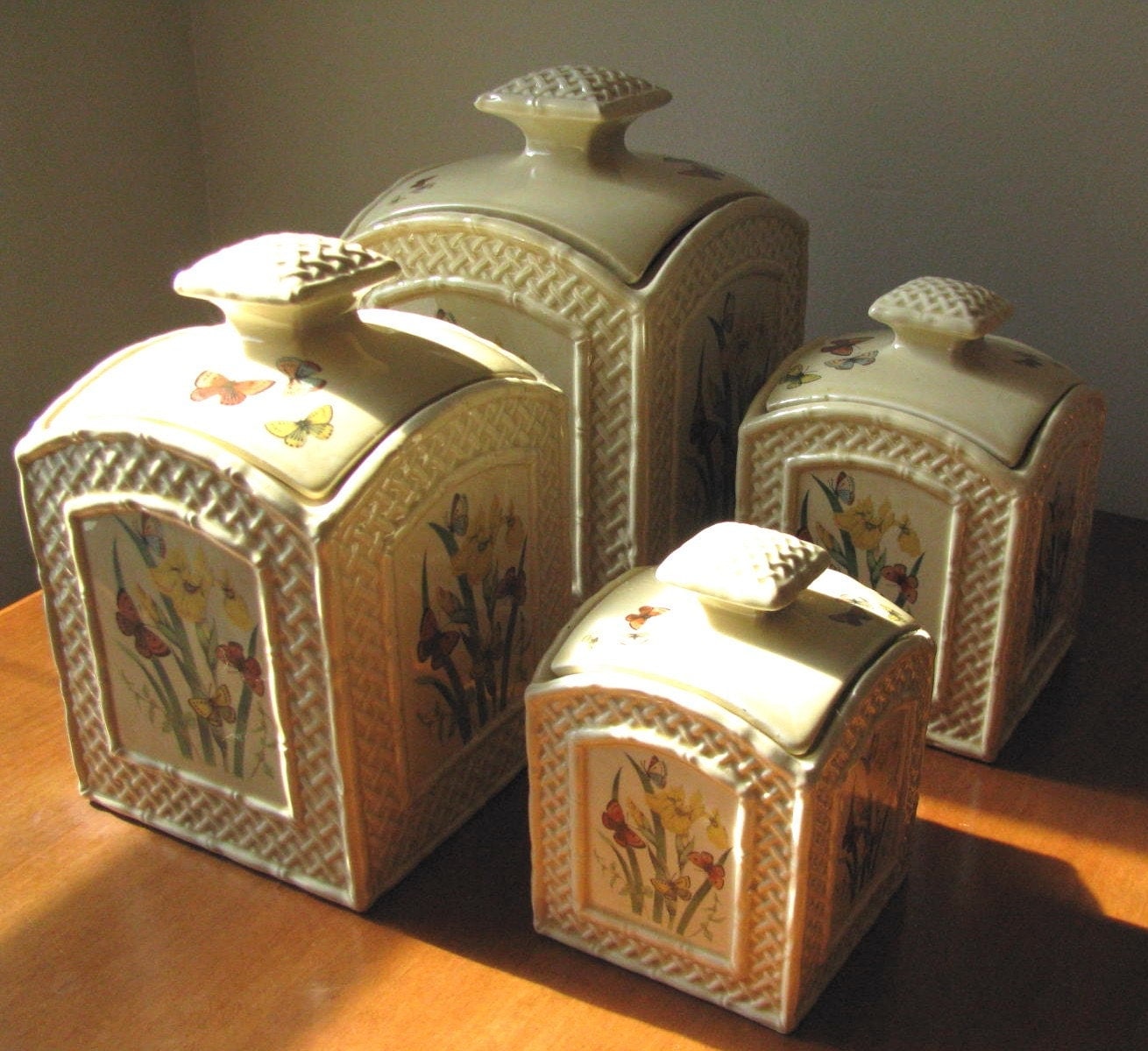 Vintage 1978 Enesco Ceramic Canister Set