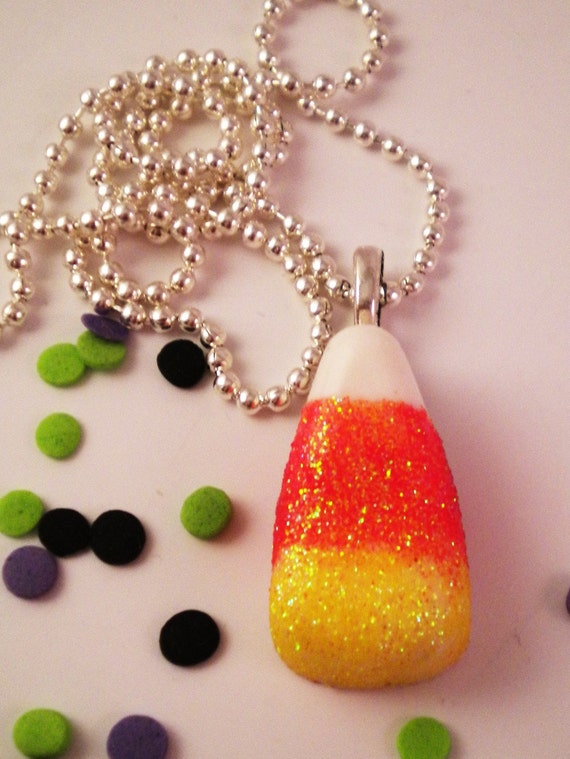 Candy Corn Resin Necklace CLEARANCE by RobynGravesDIY on Etsy