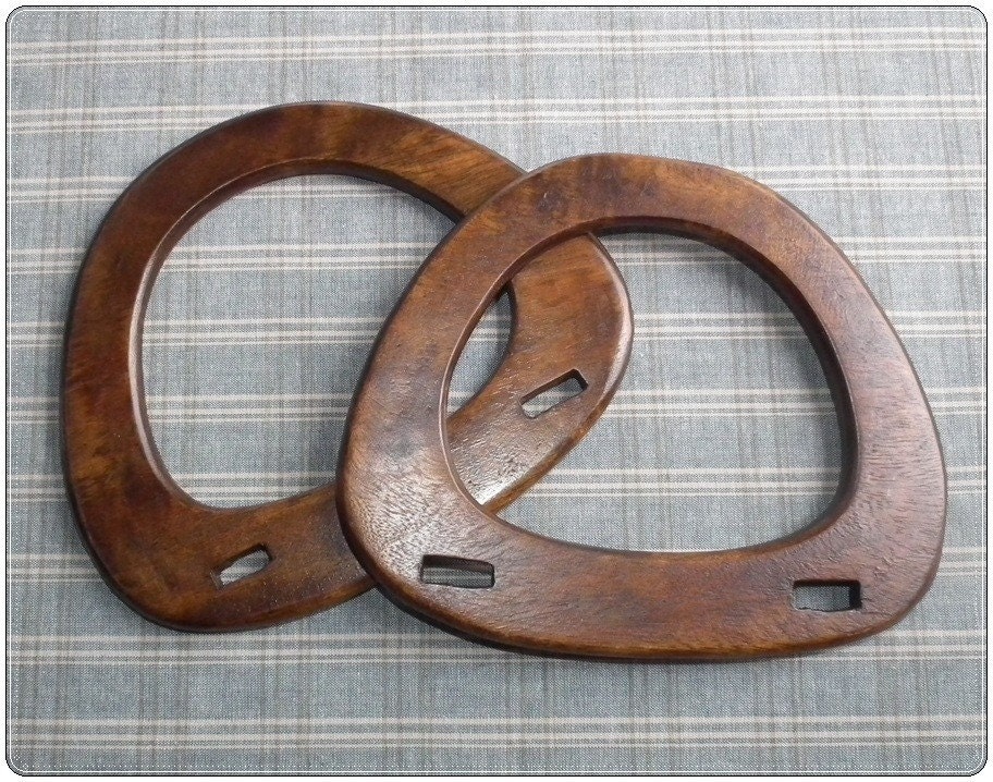 1 pairs of wooden bag handles Dark Brown supply wood For