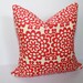 ON SALE - 40% off - and Free Shipping - 16 x 16 soft red and ivory floral print pillow cover