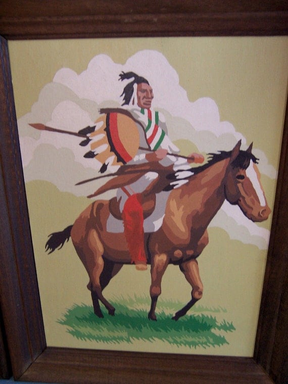 american indian paint by numbers by ricracandbuttons on Etsy