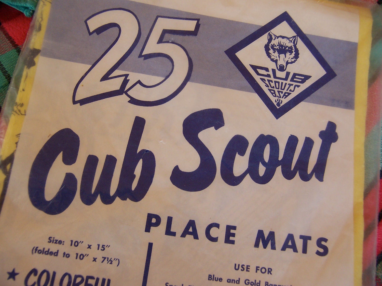 vintage cub scouts paper placemats