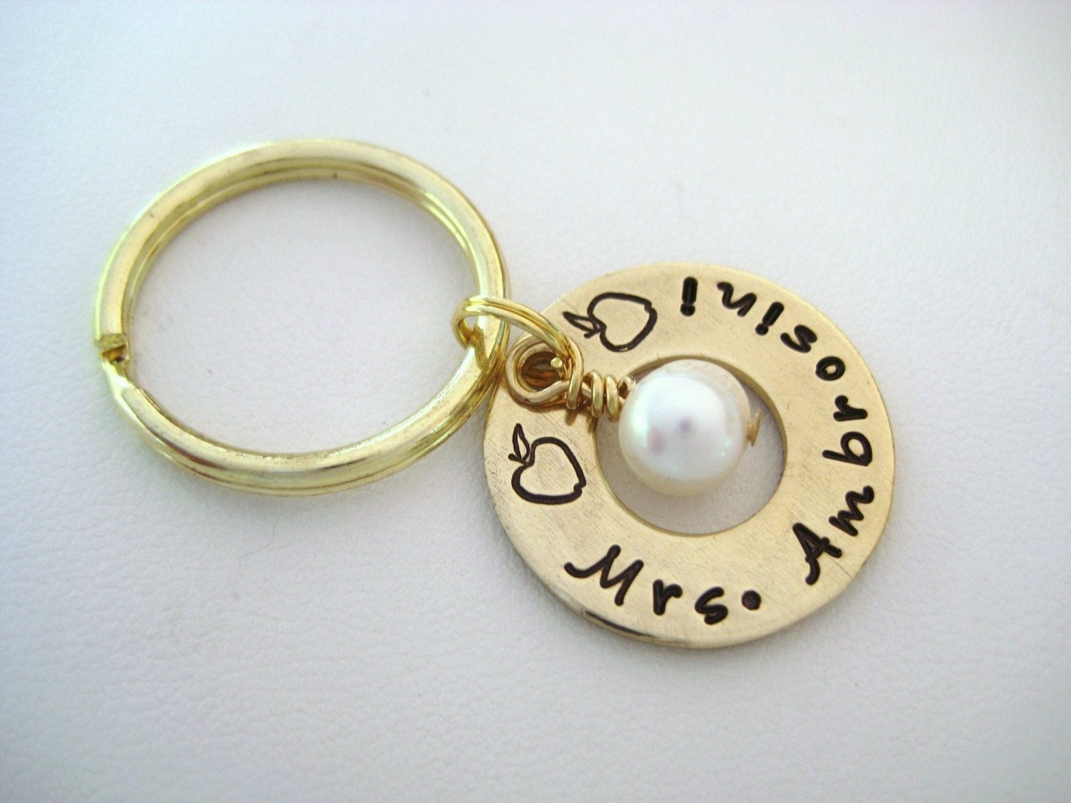 Personalized Brass Washer Keychain