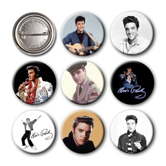 Items similar to ELVIS PRESLEY - Pinback Buttons (set of 8) on Etsy