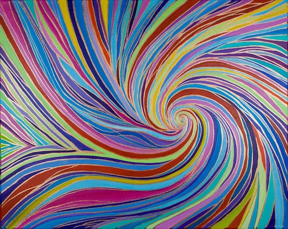 Abstract Original Acrylic Painting Swirls II by