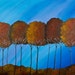 Huge Original Modern Abstract Heavy Texture Acrylic Painting Landscape Trees Wall Decor "Autumn forest" by QIQIGALLERY