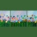 Original Modern Abstract Heavy Texture Impasto Acrylic Painting "wild flowers" by QIQIGALLERY 36x12x0.8