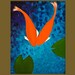 18x24 Original Modern Abstract Heavy Texture Impasto Acrylic Painting Gold Fishes "The Soul Mate" by QIQIGALLERY
