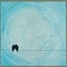 Valentine's Day Gift Birds on Wire Abstract Landscape Painting Original Modern Heavy Texture Impasto Palette Knife "Love Birds on Wire III"