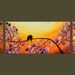 36"Original Modern Abstract Heavy Texture Impasto Painting Landscape Wall Decor "Love Birds and Sunset" by QIQIGALLERY