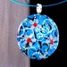 Blue and Silver Flowers Pendant by Pearle