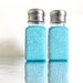 Dots: White and Turquiose Hand Painted Salt and Pepper Shaker Set