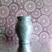 Aqua and white: Hand Painted terracotta Vase