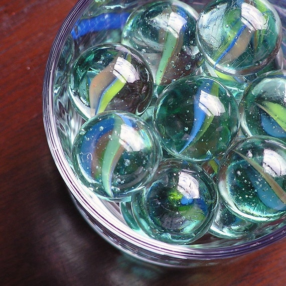 Items similar to 16 glass marbles - extra large cat-eye on ...