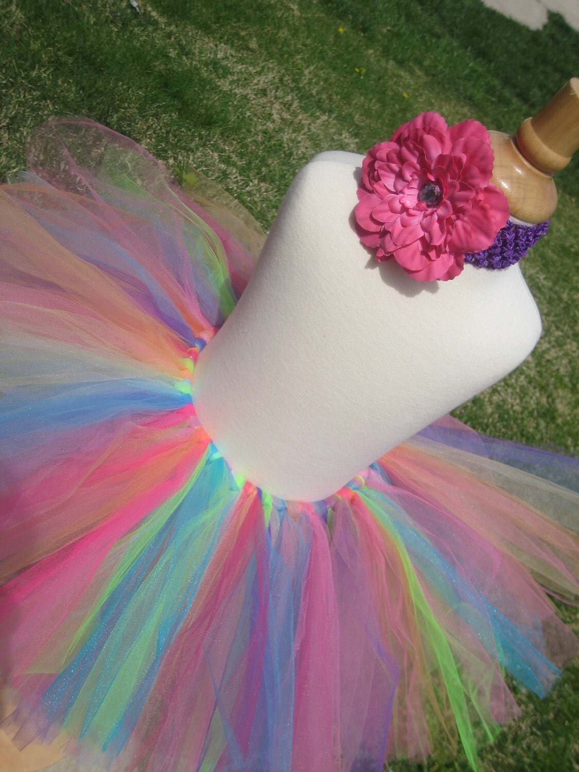 Super Fluffy Tutu Sale Rainbow Tutu Skirt And Headband Flower