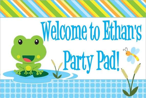 18"x12" Frog Party Lawn Sign Il_570xn