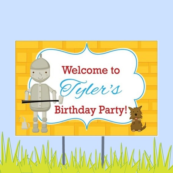 18"x12" Wizard of Oz Theme Birthday Party Lawn Sign Tin Man Il_570xn