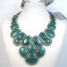 Statement necklace emerald and crystal gemstone beaded bib necklace statement jewelry by Ezza Exclusive