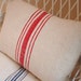 European Vintage GRAIN SACK Cottage Paris Shabby Chic Red Stripe 14x18 PiLLoW InSert
