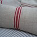 GRAINSACK Pillow DOWN FEATHER French Cottage Paris Shabby Chic with Ticking Down and Feather 12x20 Insert