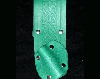 GREEN Belt HOLSTER for Magic WANDS, Handmade, Leather, sca, Renaissance