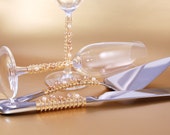 Wedding Cake Server Set And Crystal Toasting Flutes Hand Beaded In Swarovski Pearls And Crystal Glass - CHOOSE YOUR COLORS