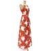 Vintage 60s Maxi Dress Hawaiian Red Poppy Print Unworn Medium Large