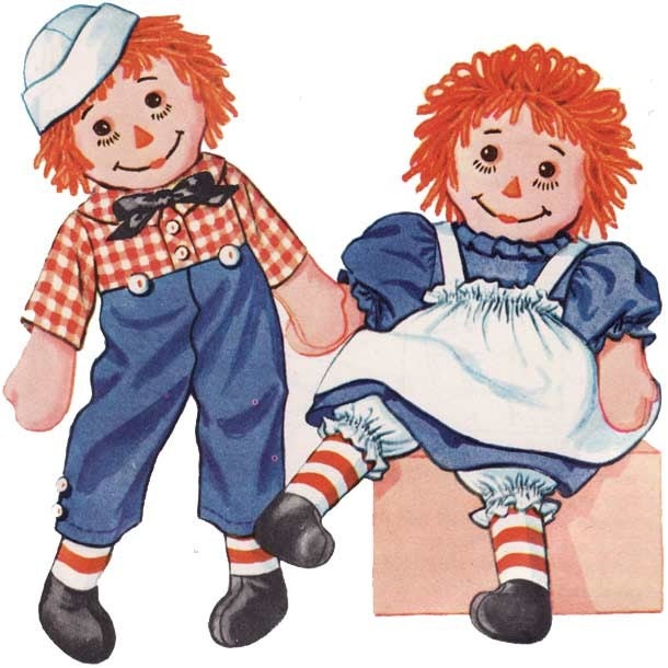 Raggedy Ann And Andy VINTAGE 1950 s SEWING By Mysweetiepiepie