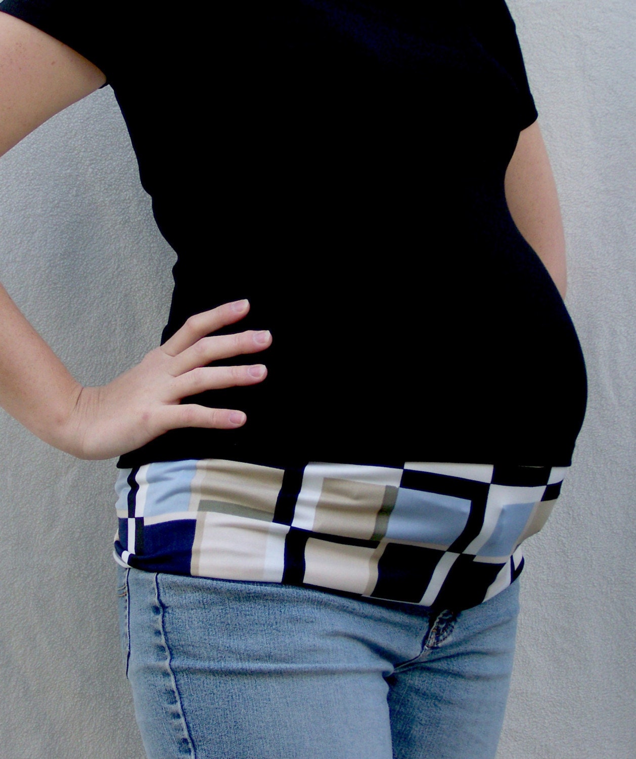 Maternity Belly Bands Blocks of Blue Small many colors