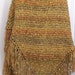 Handknit Fringed Shawl Triangle Wrap in Variegated Gold/Russet