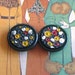 Vintage Belt Buckle 1930's French Round Floral Painted Closure