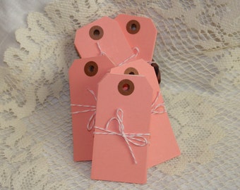 CLEARANCE - Colored Shipping Tags - Medium - Pink - 10 pack