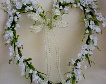 spring lilly of valley heart wreath weddings shabby home decor silk flower front door easter decoration - Silk Arrangements For Home Decor 2 spring lilly of valley heart wreath weddings shabby home decor silk flower front door easter decoration - Silk Arrangements For Home Decor 2