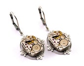 Steampunk Earrings - GoRGEOUS Vintage Clockwork Lever Back Dangle Design - All Steampunk Jewelry PROMPTLY SHIPPED