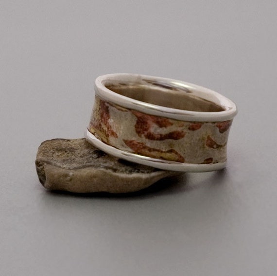 Mokume Gane Ring Ring Men Unique Mens Ring Mens by ToolisJewelry