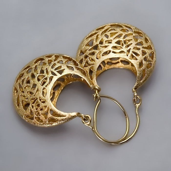 Filigree Earrings Victorian Earrings Gold Earrings Unique