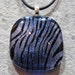 Fused Glass Pendant: Periwinkle Zebra