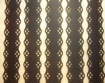 Scrapbook Borders...15 Piece Set of Very Elegant Black Raven Swirling Lace Scrapbook Border Embellishments