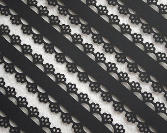 Scrapbook Borders...15 Piece Set of Very Elegant Black Raven Vintage Floral Scrapbook Border Embellishments