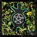 Green Goddess Keychain with Silver Pentacle